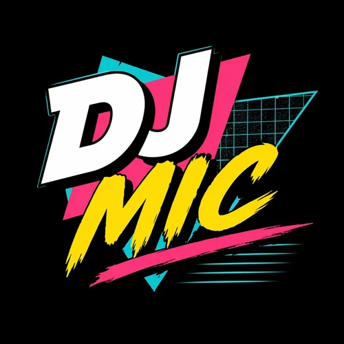 DJ MIC – Logo im 80er-Retro-Stil